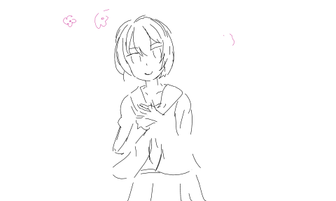 淡黄长毛水手服